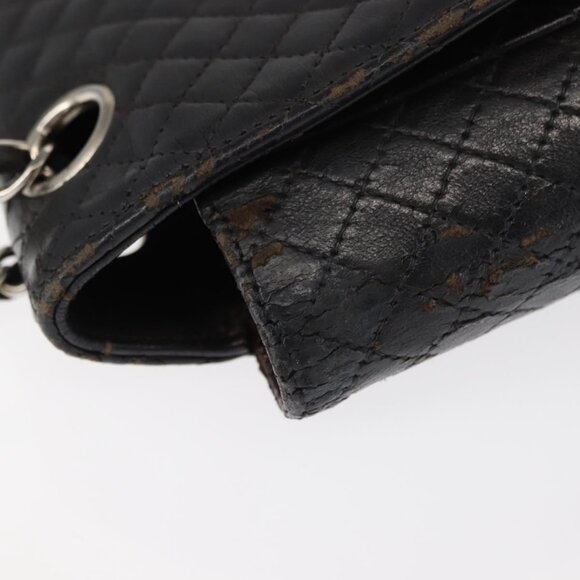 CHANEL Matelasse 25 Chain Shoulder Bag Lamb Skin Black CC Auth 145575 - Picture 13 of 16